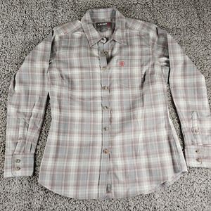 Ariat FR Shirt Womens Size Medium Plaid Button Up Long Sleeve Flame Resistant
